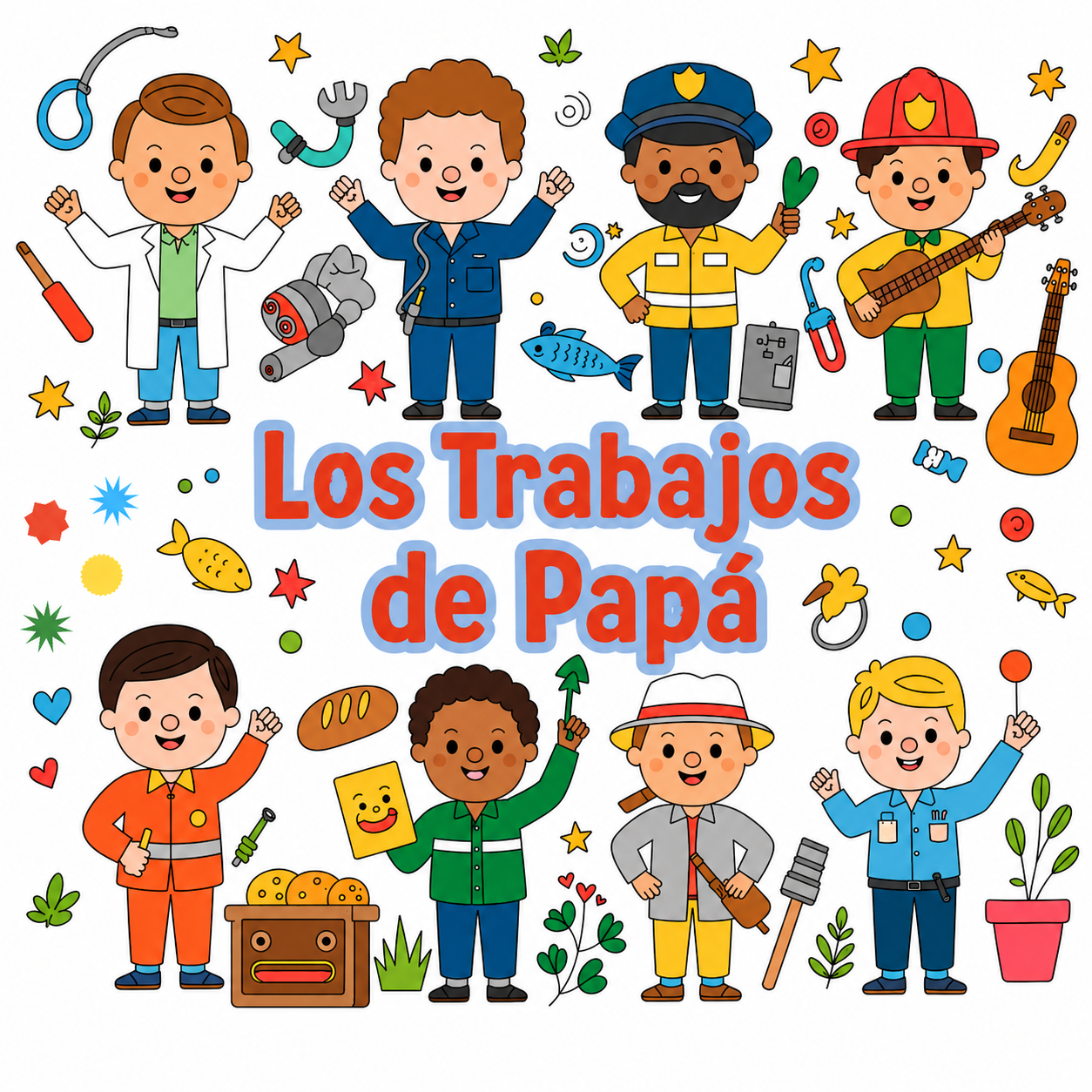 Los trabajos de papá - Libro digital para colorear